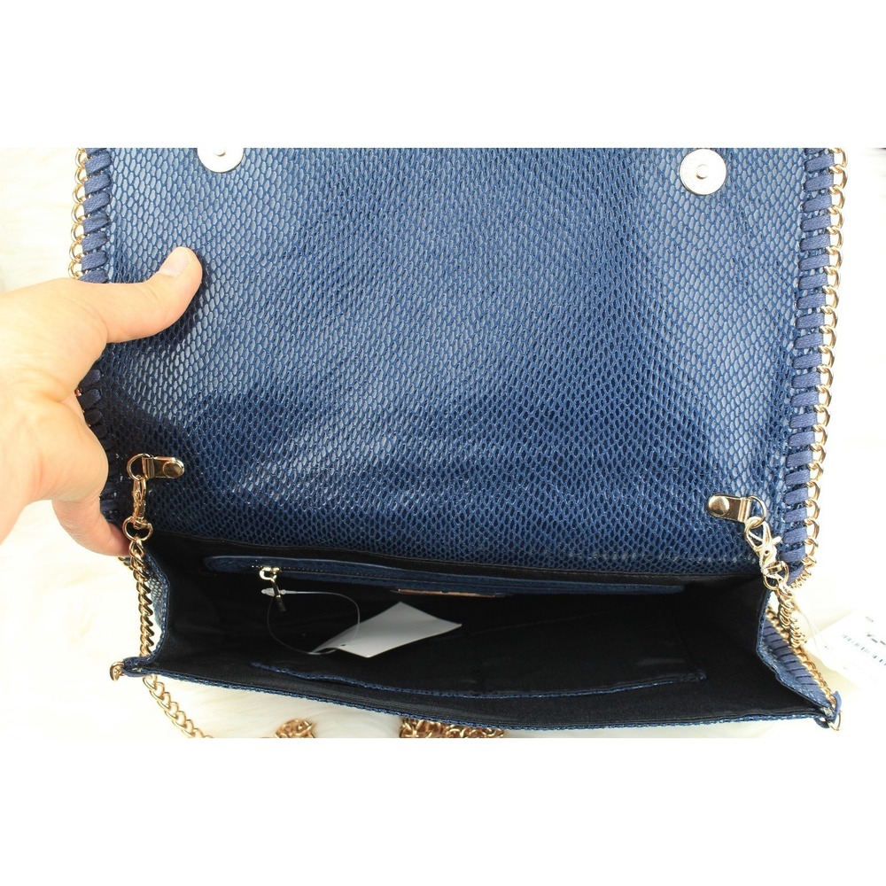 Urban Expressions NWT Luxury Clutch Reptile Chain Handcrafted Vegan Leather $65 - Picture 9 of 12